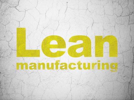 Industry concept: Yellow Lean Manufacturing on textured concrete wall background