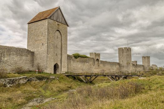 Town Wall in Visby, Gotland in Sweden.