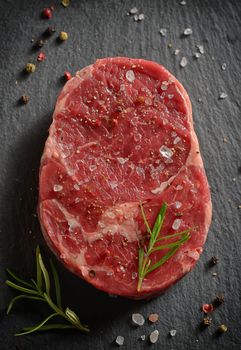 Raw fresh marbled meat Steak on ardesia stone