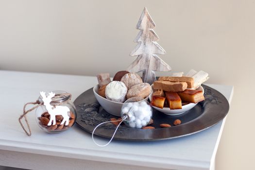 Turron, mantecados and polvorones, typical spanish christmas sweets