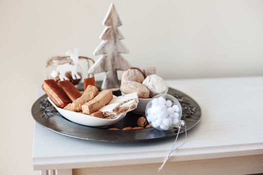 Turron, mantecados and polvorones, typical spanish christmas sweets