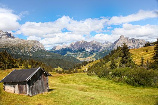 Beautiful view of idyllic mountain scenery in the Dolomites
