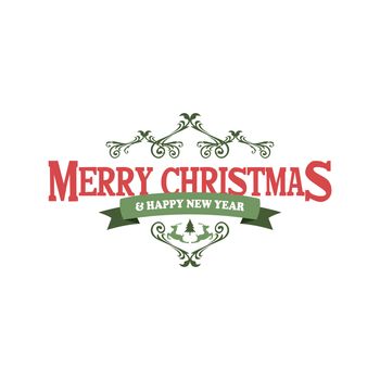 merry christmas label and badge theme vector illustration