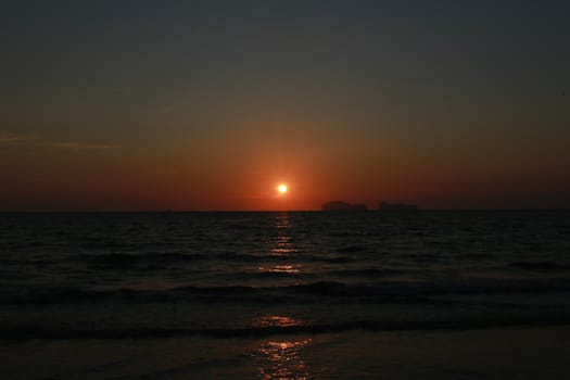 sunset and beach at Koh Sukorn Island in Palian of Trang - Thailand