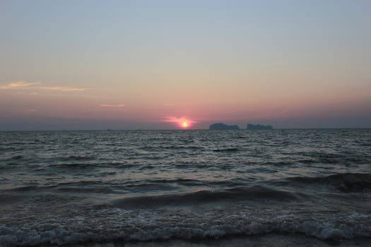 sunset and beach at Koh Sukorn Island in Palian of Trang - Thailand