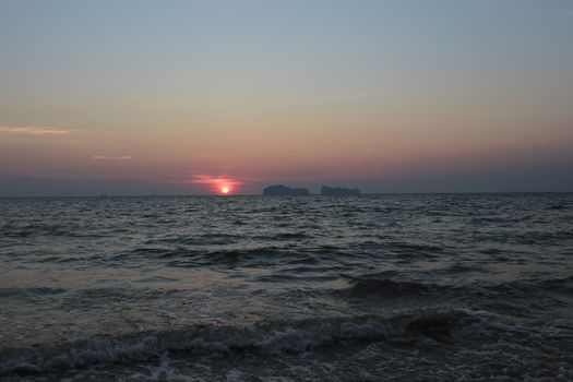 sunset and beach at Koh Sukorn Island in Palian of Trang - Thailand