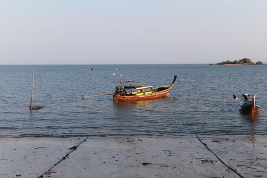 fisher ship in the sea at koh sukorn