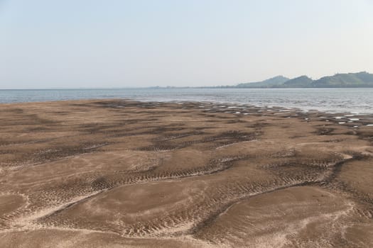 Beach in Sea when water down at Koh Sukorn in Palian of Trang - Thailand