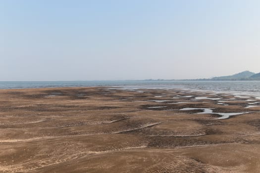 Beach in Sea when water down at Koh Sukorn in Palian of Trang - Thailand