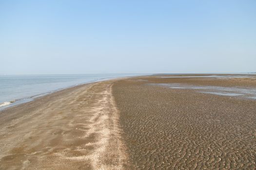 Beach in Sea when water down at Koh Sukorn in Palian of Trang - Thailand