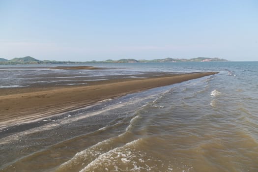 Beach in Sea when water down at Koh Sukorn in Palian of Trang - Thailand