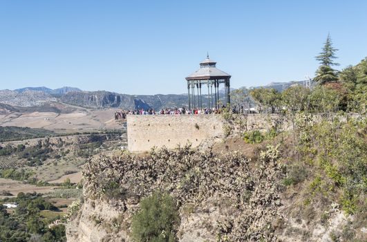 Romantic travellers viewpoint, Ronda, Malaga, Spain