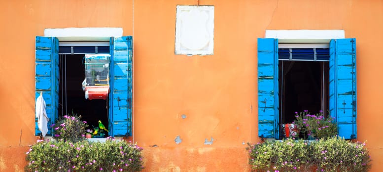 Pitoresque painted houses in Burano Isle, Venice, Italy