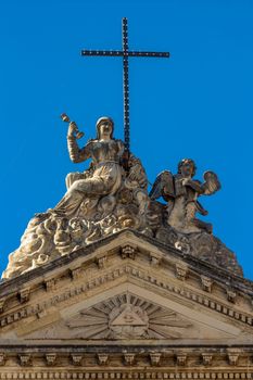 Detail of a statue in a Sicilian baroque church