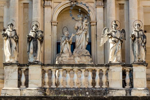 Detail of a statue in a Sicilian baroque church