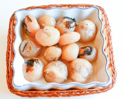 italian roasted onions as greedy natural appetizer