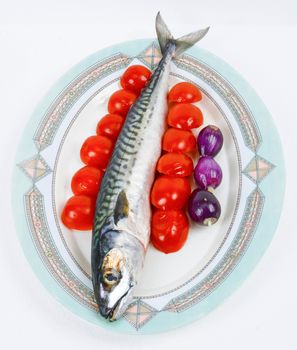 typical Italian food mediterranean freshly caught mackerel