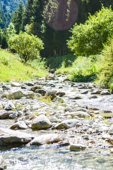 river and water stones way as background