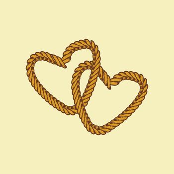brown rope valentine day theme vector art illustration