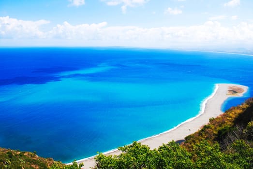 very rare view of tindari in sicily italian sea