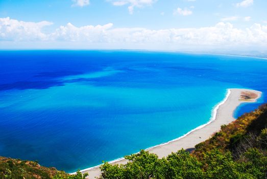 very rare view of sicily italian sea and cliffs