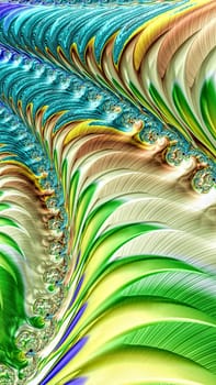 Abstract fractal background - computer-generated image. Digital art: stripes, curves and spirals. Light backdrop for ecology or business design projects.