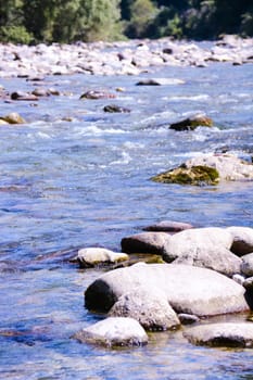 river and sea stones as background