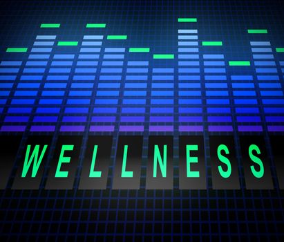 Illustration depicting graphic equalizer levels with a wellness concept.