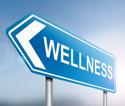 Illustration depicting a sign with a wellness concept.