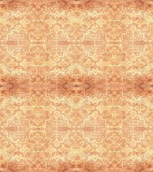 Ethnic seamless pattern. Boho beige ornament. Repeating background. Tribal, aboriginal art print. Fabric, cloth design, wallpaper, wrapping Watercolor and Hand painted