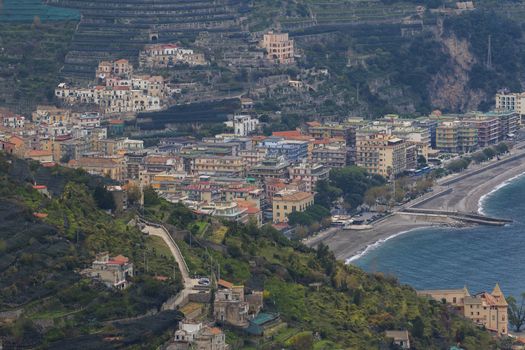 beautiful scenic of amalfi coastal south italy important traveling destination in mediterranian sea 
