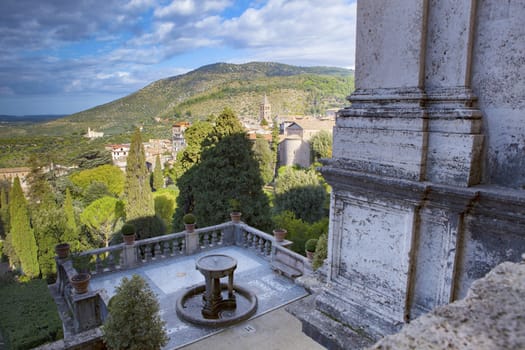 beautiful scenic of Villa EsteTivoli important world heritage site and important traveling destination in central of italy