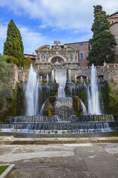 fountain of villa este tivoli important world heritage site and important traveling destination in central of italy