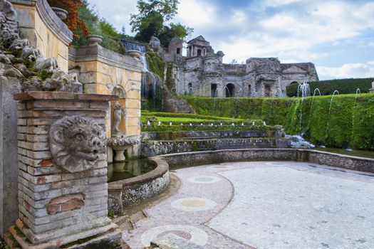 fountain of villa este tivoli important world heritage site and important traveling destination in central of italy