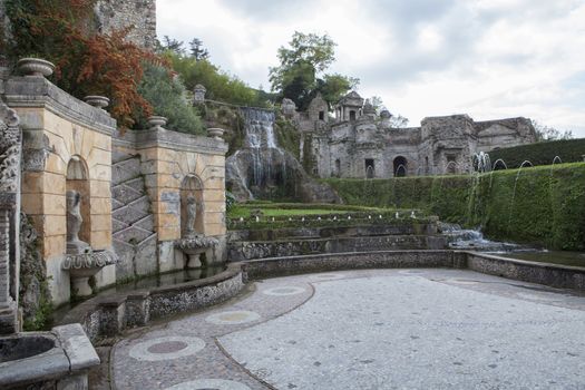 fountain of Villa EsteTivoli important world heritage site and important traveling destination in central of italy