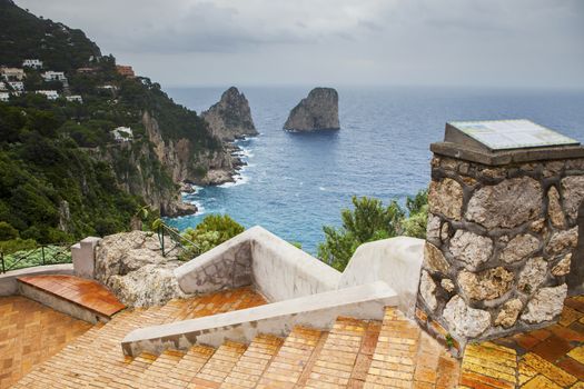 capri island and mediteranian sea important traveling destination in south italy
