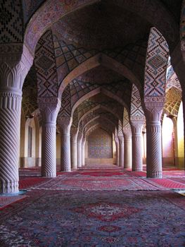 Interior of Nasir ol Molk Mosque, Shiraz, Iran