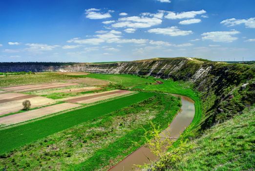 Landscape of Reut river in Orhey region, Moldova