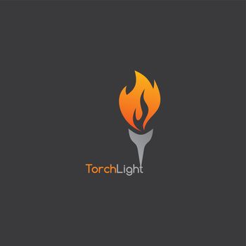 fire torch theme template vector art illustration