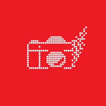 pixel photography theme logotype vector art illustration