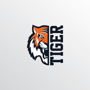 wild tiger logotype theme vector art illustration