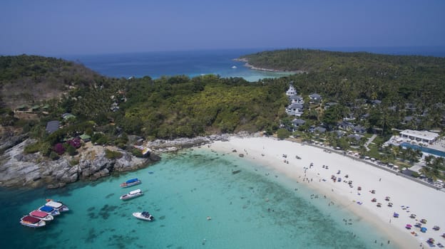 aerial view of racha island harbor andaman sea phuket southern of thailand