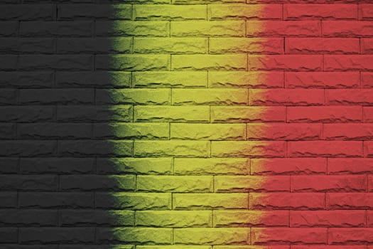 Belgium brick wall background, National flag