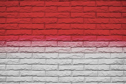 Indonesia brick wall background, National flag