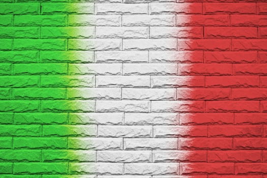 Italy brick wall background, National flag