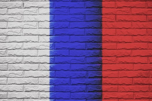 Russia brick wall background, National flag