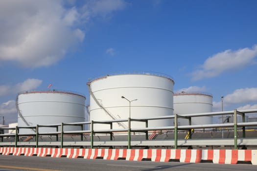 oil storage tank in heavy petrochemical industry estate