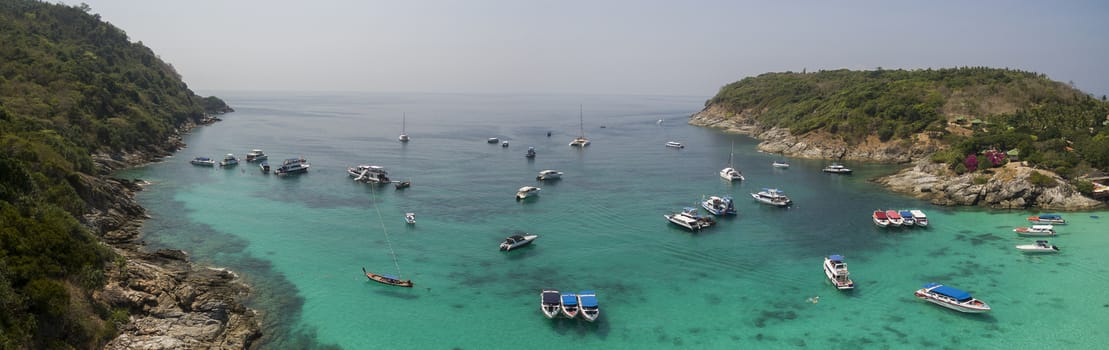 aerial view of racha island phuket one of most popular traveling destination in southern of thailand