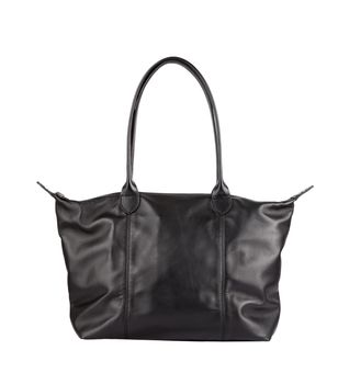 luxury black leather holding female fashion hand bag isolated background 