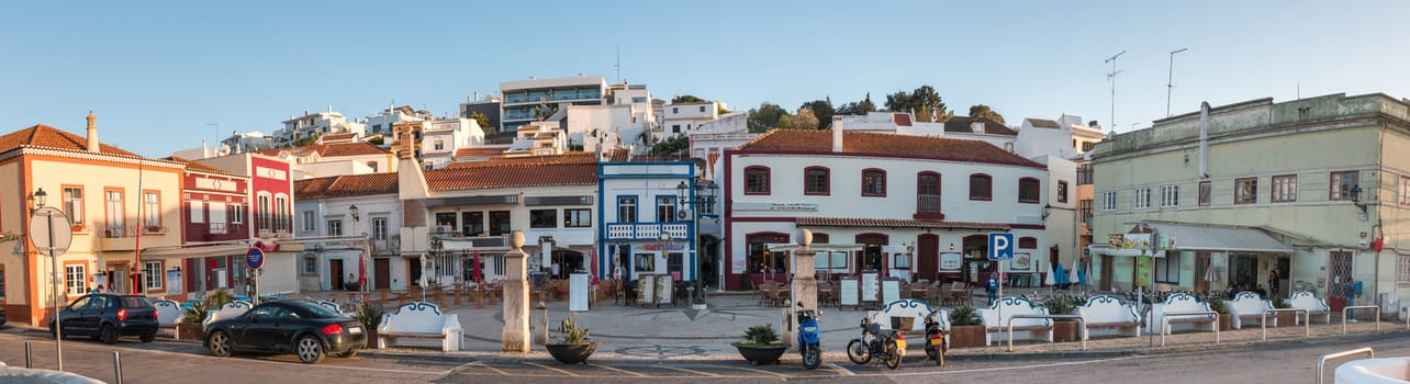 View of Ferragudo village panorama center located in Portugal.